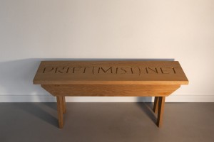 16- Ian Hamilton Finlay, Drift (Mist) Net, 1996, wooden bench, 38x94x28 cm