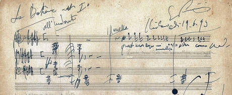 MUSICA: DOCUMENTO AUTOGRAFO PUCCINI 'RISCRIVE' STORIA BOHEME