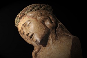 Maestro del Crocifisso di Monreale, Crocifisso, legno policromato e dorato, particolare