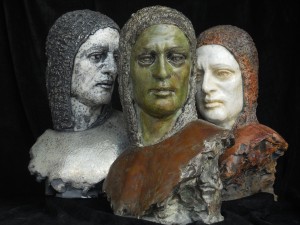 Marco MARIUCCI - 'Trittico San Francesco' - ceramica raku e bronzo - 2012