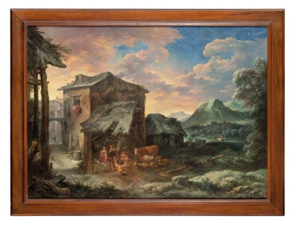 CARLO ANTONIO TAVELLA PAESAGGIO BUCOLICO