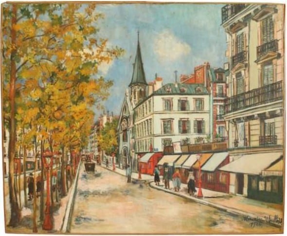 Maurice Utrillo (1883-1955) Boulevard des Batignoles, Paris Huile sur toile Datée 1924 Signée et datée en bas à droite Dim. 48,8 x 59,5 cm Vendue : 150 600 € (Vente le 20 avril 2014)
