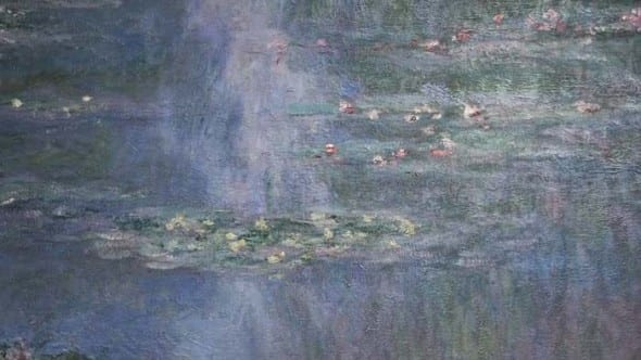 LOT 8 Claude Monet (1840-1926) Nymphéas oil on canvas  39 3/8 x 32 in. (100.1 x 81.2 cm.)  ESTIMATE $25,000,000 - $35,000,000   PRICE REALIZED