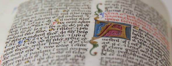 Antonio da Vercelli Sermones quadragesimales. 1450-75 ca. Manoscritto su pergamena. 70 iniziali miniate e molte note manoscritte coeve. cquaforte stampata in inchiostro sanguigna mm. 96x217. Foglio mm. 130X248. Esemplare rarissimo. 