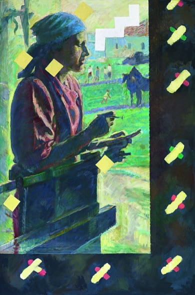 Ilya Kabakov (nato 1933) Ragazza con una bilancia 1972, 2002, olio su tela, 138 x 89 cm  prezzo realizzato € 366.300 