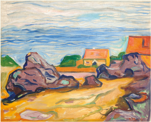 LOT 33 PROPERTY FROM A PRIVATE SCANDINAVIAN COLLECTION EDVARD MUNCH 1863 - 1944 HUS I BORRE (HOUSE IN BORRE) signed E. Munch (lower right) oil on canvas 65.7 by 80.6cm. 25 7/8 by 31 3/4 in. Painted in 1904-1905. Estimate 600,000 — 800,000 GBP Price realized: