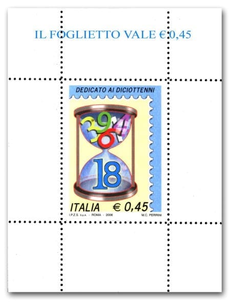 (2) Diciottenni azzurro foglietto