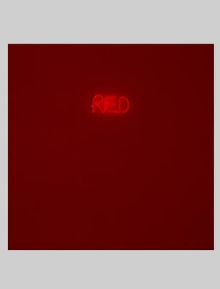 Maurizio Nannucci (Firenze, 1939) Red 1970 olio su tela e scritta al neon /  oil on canvas, neon text Collezioni civiche - Raccolta Borse di Studio per Giovani Artisti