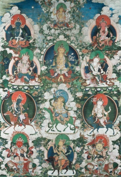 An Important Thangka from the Whitaker Collection  19 luglio 2014 dalle ore 11:00 Lotto N° 57 Thangka raffigurante dodici personaggi Cina/ Tibet, XVIII secolo