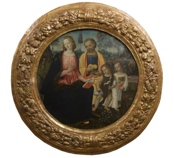 Bernardino di Betto detto il “Pintoricchio”  (Perugia 1454-Siena 1513) Sacra Famiglia e San Giovanni