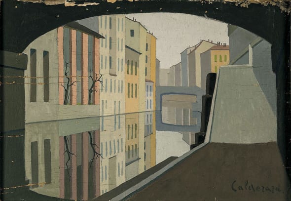 Antonio Calderara Milano. Il Naviglio, 1928 olio su tavola, 35x50 cm Vacciago, Fondazione Calderara