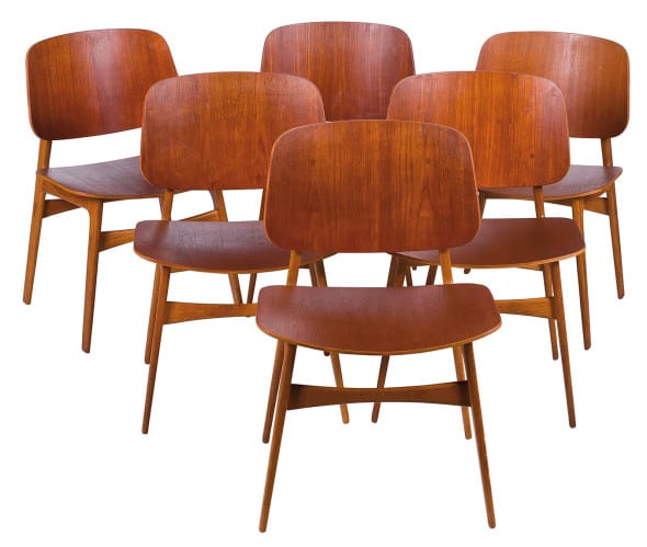 Lotto 177 Borge Mogensen Sedie in teak e rovere, modello 155. Danimarca (1955) base d'asta 1.400 €