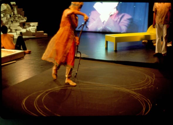 Joan Jonas Lines in the Sand (2002) Performance: Documenta 11, Kassel, 2002 Photo: Werner Maschmann Courtesy the artist