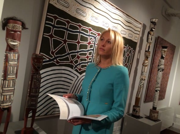 Diana Avgusta Stauer at the exposition “Earth Wind and Fire”,  Galleria Gracis. Milan. 