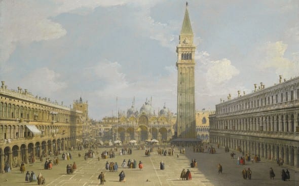 11 PROPERTY FROM A EUROPEAN PRIVATE COLLECTION GIOVANNI ANTONIO CANAL, CALLED CANALETTO VENICE, THE PIAZZA SAN MARCO LOOKING EAST TOWARDS THE BASILICA Estimate   5,000,000 — 7,000,000  GBP