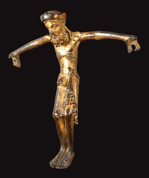Lotto 6_ Cristo vivo_Eccezionale figura in bronzo dorato. Italia-Fine XII sec.