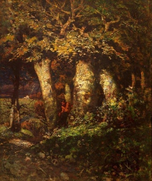 Mario De Maria, Il mulino del Diavolo, olio su carta applicata su tavola, collezione privata