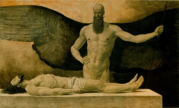 Sascha Schneider, Triumph der Finsternis (Trionfo delle tenebre), 1896, olio su tela, collezione privata
