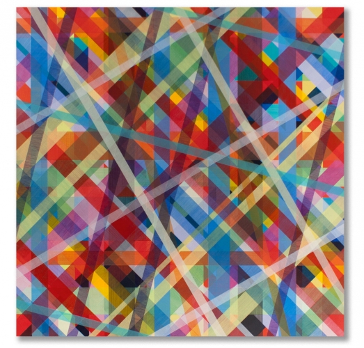 Logos & Caos, 2013, acrilico su tela, 100 x 100 cm