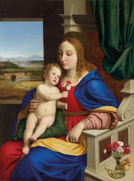 Lot 52 Giovan Battista Salvi,  detto il Sassoferrato  (Sassoferrato 1609 - 1685 Roma)  Madonna del garofano  olio su tela, 109,5 x 82 cm  prezzo realizzato € 417.800 