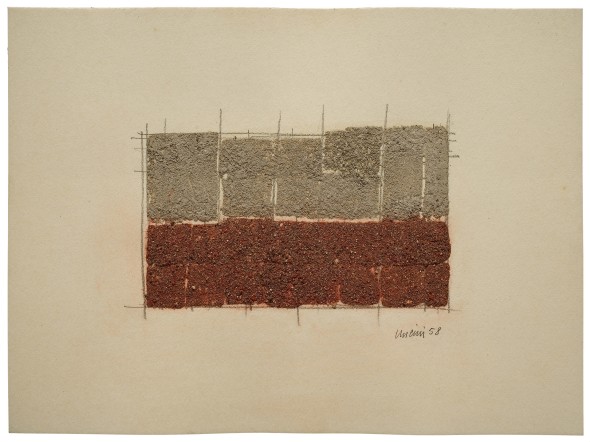 Giuseppe Uncini Untitled, 1958 Clay on cardboard 23 x 31 cm