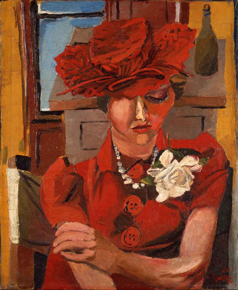 Renato Guttuso, Ritratto di Mimise con il cappello rosso, 1940