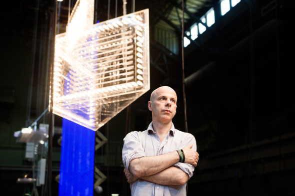 Philippe Parreno at the Park Avenue Armory, where his work “H{N)Y P N(Y}OSIS” will open on June 11. It will be his largest installation to date in the United States. Credit Alex Welsh for The New York Times