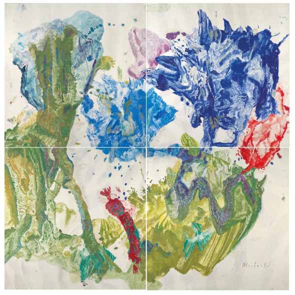 Lot N. 787 Max Weiler (1910-2001) "Welt des Wachstums", 1987 4 parte, 180 x 180 cm 360 x 360 cm prezzo realizzato € 393.400 record mondiale