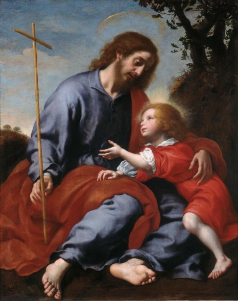 Carlo Dolci (Firenze, 1616-1687) San Giuseppe mostra la croce a Gesù Bambino 1635-1640 Olio su tela Marsiglia, Musée des Beaux-Arts