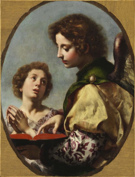 Carlo Dolci (Firenze, 1616-1687) Angelo custode 1640-1645 Olio su tela ovale Budapest, Szépművészeti Múzeum