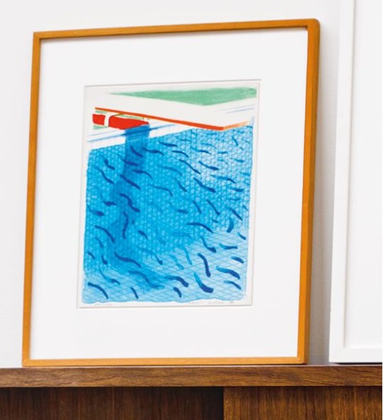 DAVID HOCKNEY POOL MADE WITH PAPER BLUE INK FOR BOOK 