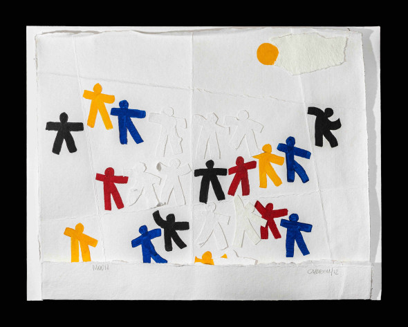 Sandro Cabrini_Moon_2012_acrilico e collage su carta cotone indiana_cm 45x60