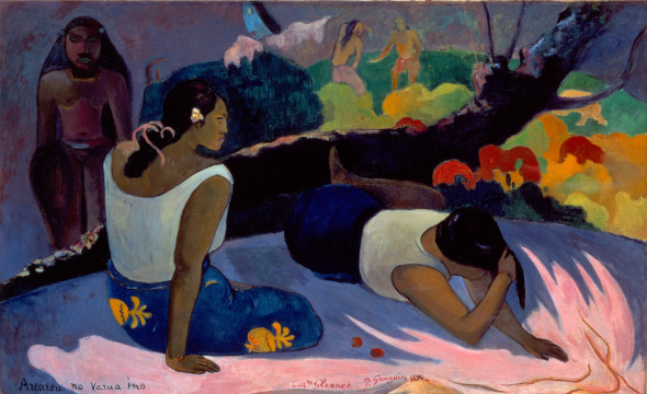 Paul Gauguin, "Arearea no Varua ino (Words of the Devil, or Reclining Tahitian Women)," 1894