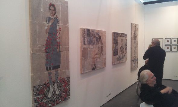 Carla Bedini, tecnica mista, garza, 2015, galleria Ca' di Fra' Archivio Associazione Milano, Milano