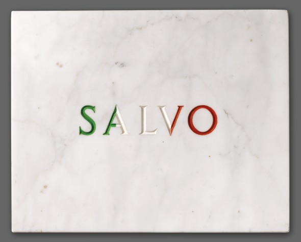 Salvo TRICOLORE CARVED MARBLE AND ENAMEL, SIGNED, INSCRIBED, TITLED AND DATED 71 ON THE REVERSE Estimate   40,000 — 60,000  EUR