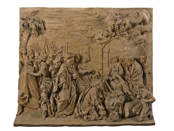 LOT 35 GIROLAMO TICCIATI (1671-1744) ITALIAN, FLORENCE, FIRST HALF 18TH CENTURY RELIEF WITH THE ADORATION OF THE MAGI terracotta ESTIMATE 70,000-100,000 GBP 