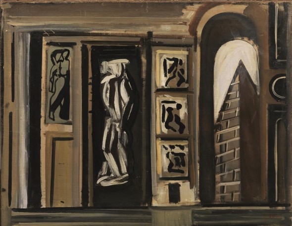 Mario Sironi COMPOSIZIONE, Olio su tela applicata su tela