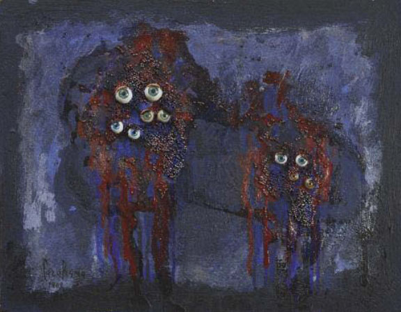 LOTTO 388 CAROL RAMA (TORINO, 1918 – 2015) BRICOLAGE, 1968 TECNICA MISTA SU MASONITE, CM 36 x 46 STIMA € 12.000 – 16.000 AGGGIUDICAZIONE € 52.080