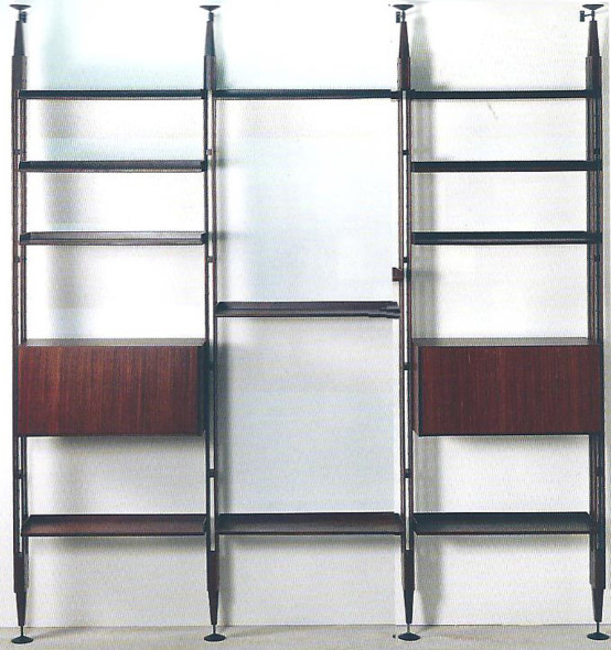 Franco Albini, LB7, Produzione Poggi, Italia, 1957. Dim: cm 265 x 36 x 270 H.