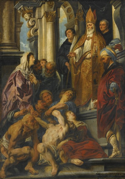 Jacob Jordaens ANTWERP 1593 - 1678 SAINT MARTIN HEALING THE POSSESSED MAN signed and dated lower right: iacobvs iordaens in et pinxit Ao 1630 oil on canvas  122.5 by 87.5 cm. Estimate  4,000,000 — 6,000,000  USD