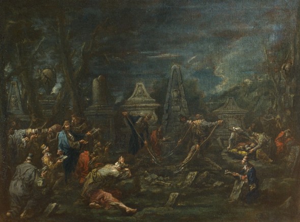 Alessandro Magnasco, Funerale ebraico, olio su tela
