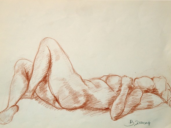 Bruna Zanon, Studio n. 93, disegno sanguigna