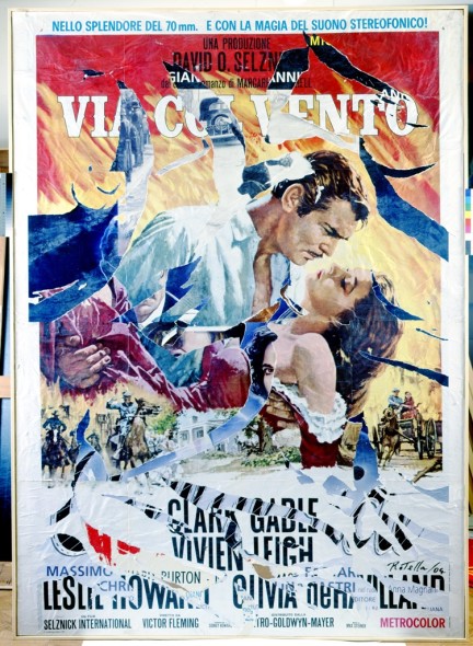 Via col vento, 2004 Décollage su tela, 200 x 140 cm Collezione privata © Fondazione Mimmo Rotella