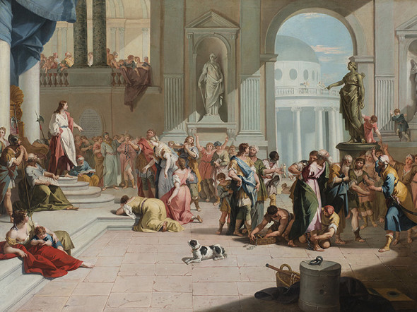Sebastiano, Marco Ricci e bottega, “Susanna davanti a Daniele” olio su tela ( cm 156x207) Valutazione : €140.000,00/160.000,00
