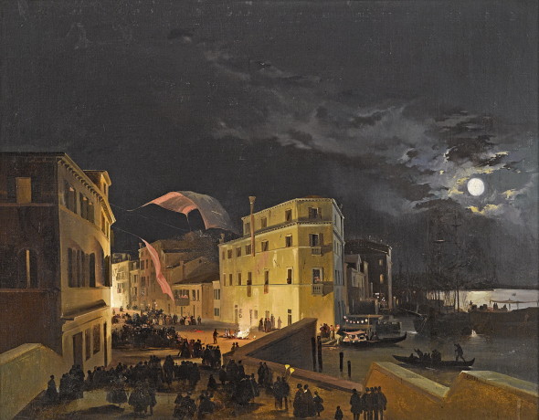 Lot 1117 Ippolito Caffi (1809 – 1866)  Venezia , Via Eugenia: Festa notturna,  52 x 66 cm  prezzo realizzato € 161.000 