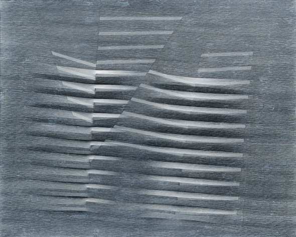 Agostino Bonalumi (1935 - 2013) Grigio, 1987, tempera vinilica e tela estroflessa, 130 x 162 cm  stima € 150.000 - 200.000  asta 1 giugno 2016 