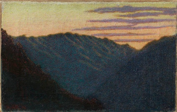 Angelo Morbelli, TRAMONTO IN MONTAGNA