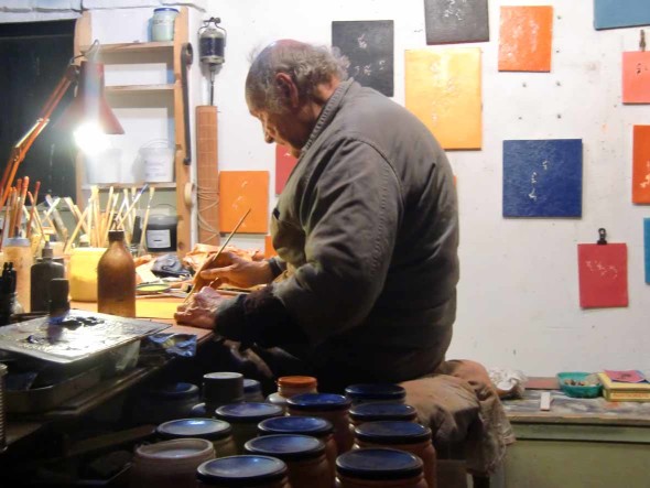 Luigi Boille nello studio