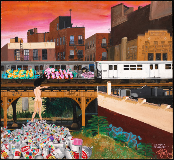 Lady Pink The Death of Graffiti 1982 Acrilico su masonite Museum of the City of New York, Gift of Martin Wong
