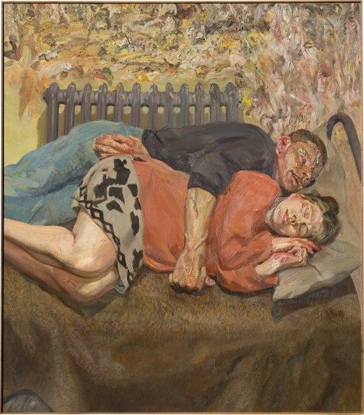 Lucian Freud (1922–2011), Ib and her husband, 1992. Oil on canvas. 66 ¼ x 57 ¾ in. (168.3 x 146.7 cm.) Estimate on request. This work is offered in Defining British Art: Evening Sale at Christie’s London on 30 June